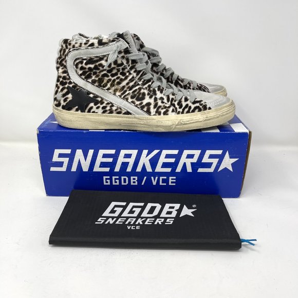 Golden Goose High Top SLIDE Leopard Pony Size 43 US 10 - Picture 7 of 12